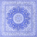 Square Medallion Blue Traditional Rug, tr363blu