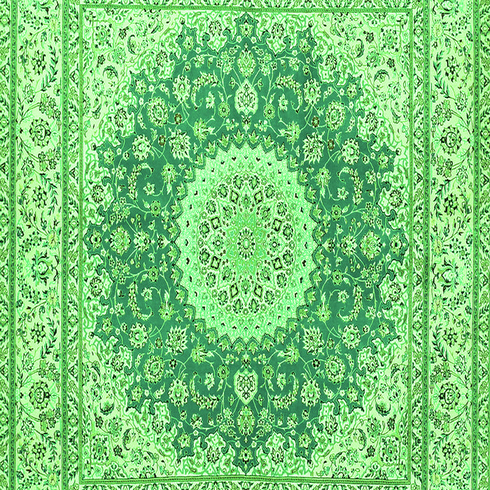 Serging Thickness of Machine Washable Medallion Green Traditional Area Rugs, wshtr363grn