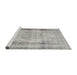 Sideview of Machine Washable Traditional Grey Gray Rug, wshtr3640