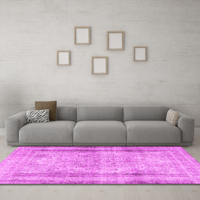 Machine Washable Persian Pink Traditional Rug in a Living Room, wshtr3640pnk