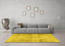 Machine Washable Persian Yellow Traditional Rug in a Living Room, wshtr3640yw