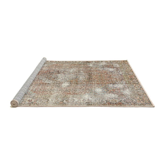 Sideview of Machine Washable Traditional Dark Almond Brown Rug, wshtr3641