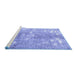 Sideview of Machine Washable Persian Blue Traditional Rug, wshtr3641blu