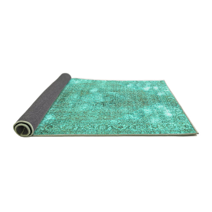 Sideview of Persian Turquoise Traditional Rug, tr3641turq