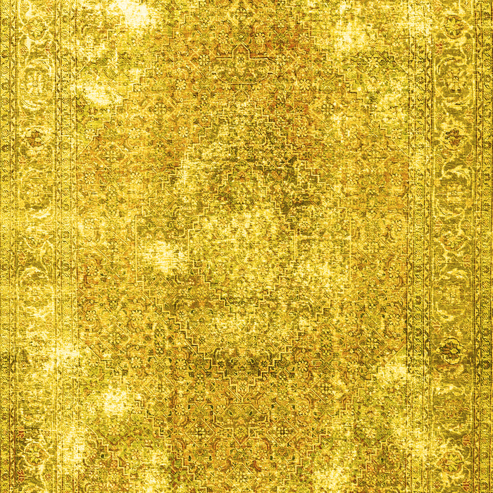 Machine Washable Persian Yellow Traditional Rug, wshtr3641yw