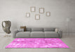 Machine Washable Persian Pink Traditional Rug in a Living Room, wshtr3641pnk