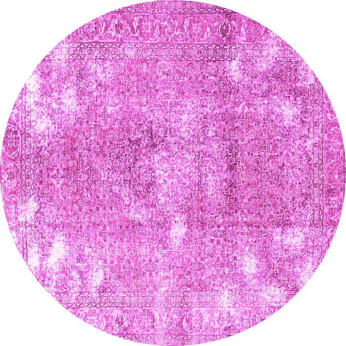 Round Persian Pink Traditional Rug, tr3641pnk