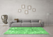 Machine Washable Persian Emerald Green Traditional Area Rugs in a Living Room,, wshtr3641emgrn