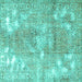 Square Persian Turquoise Traditional Rug, tr3641turq