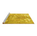 Sideview of Machine Washable Persian Yellow Traditional Rug, wshtr3641yw