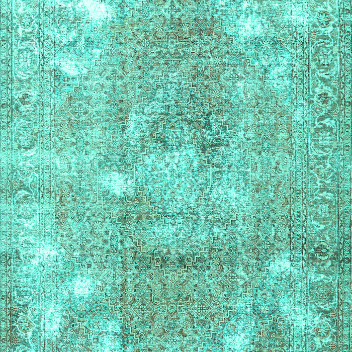 Machine Washable Persian Turquoise Traditional Area Rugs, wshtr3641turq