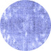 Round Persian Blue Traditional Rug, tr3641blu