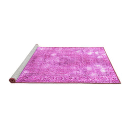 Sideview of Machine Washable Persian Pink Traditional Rug, wshtr3641pnk
