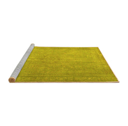 Sideview of Machine Washable Persian Yellow Traditional Rug, wshtr3642yw