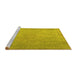 Sideview of Machine Washable Persian Yellow Traditional Rug, wshtr3642yw