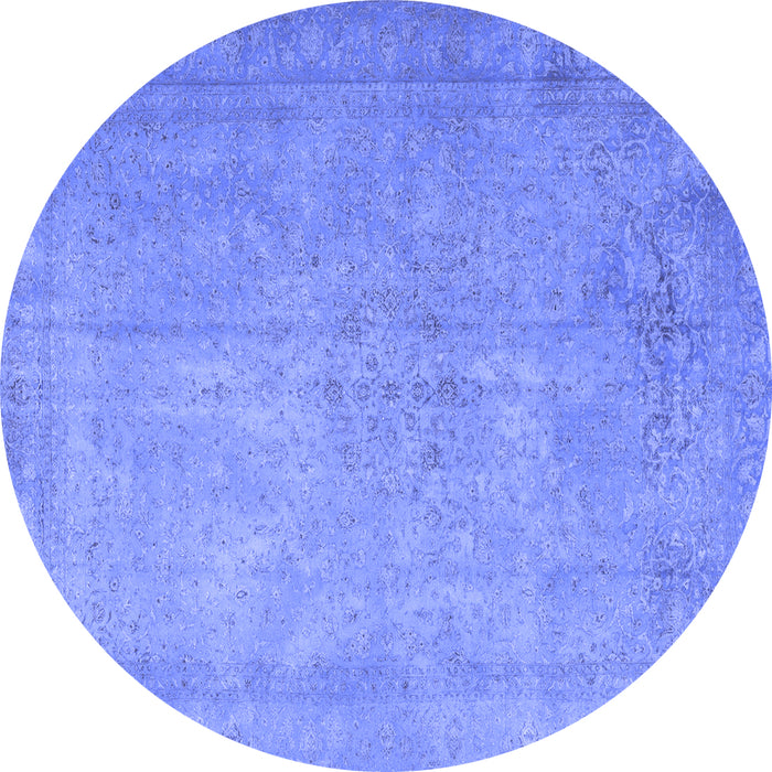 Round Persian Blue Traditional Rug, tr3642blu