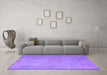 Machine Washable Persian Purple Traditional Area Rugs in a Living Room, wshtr3642pur