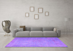 Machine Washable Persian Purple Traditional Area Rugs in a Living Room, wshtr3642pur