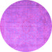 Round Persian Pink Traditional Rug, tr3642pnk