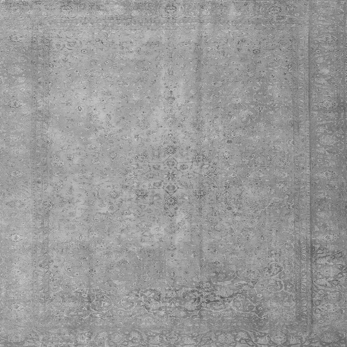 Round Machine Washable Persian Gray Traditional Rug, wshtr3642gry