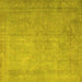 Square Machine Washable Persian Yellow Traditional Rug, wshtr3642yw