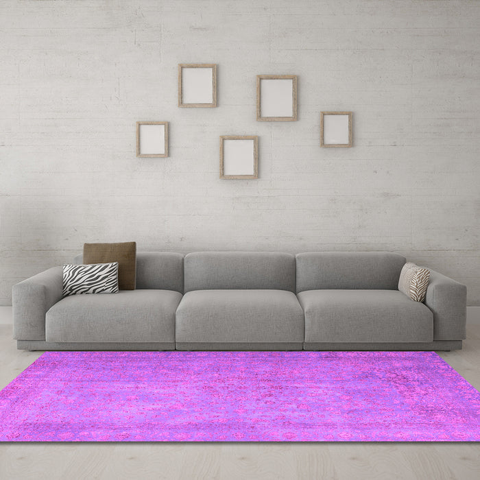 Machine Washable Persian Pink Traditional Rug in a Living Room, wshtr3642pnk