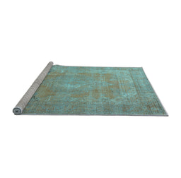 Sideview of Machine Washable Persian Light Blue Traditional Rug, wshtr3643lblu