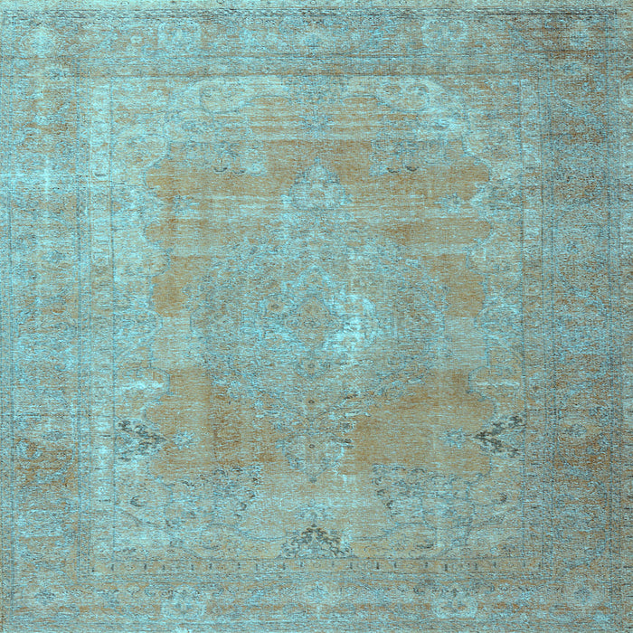 Square Machine Washable Persian Light Blue Traditional Rug, wshtr3643lblu