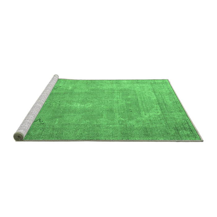 Sideview of Machine Washable Persian Emerald Green Traditional Area Rugs, wshtr3643emgrn