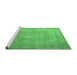 Sideview of Machine Washable Persian Emerald Green Traditional Area Rugs, wshtr3643emgrn