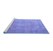 Sideview of Machine Washable Persian Blue Traditional Rug, wshtr3643blu