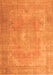 Serging Thickness of Machine Washable Persian Orange Traditional Area Rugs, wshtr3643org