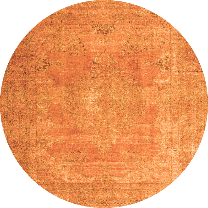 Square Persian Orange Traditional Rug, tr3643org