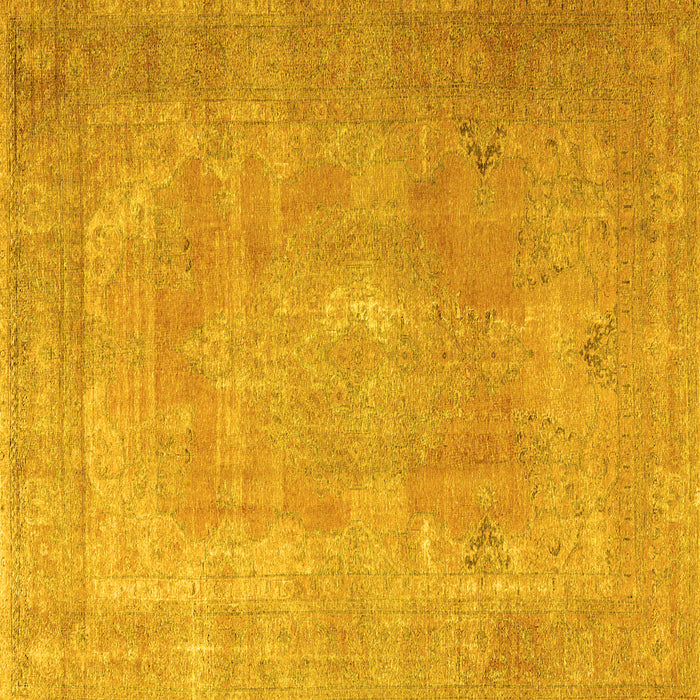 Square Persian Yellow Traditional Rug, tr3643yw