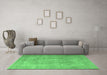 Machine Washable Persian Emerald Green Traditional Area Rugs in a Living Room,, wshtr3643emgrn