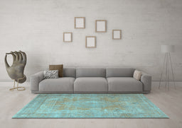 Machine Washable Persian Light Blue Traditional Rug in a Living Room, wshtr3643lblu