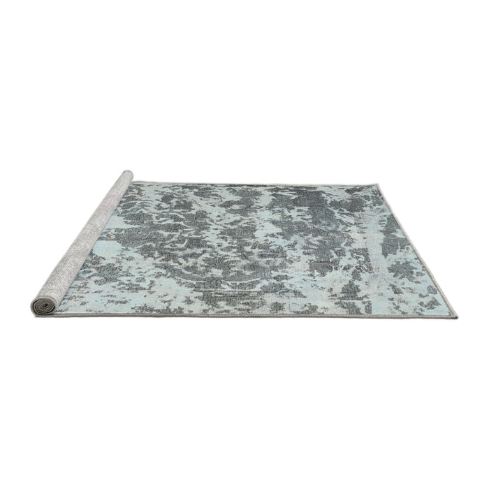 Sideview of Machine Washable Traditional Silver Gray Rug, wshtr3644