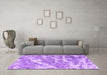 Machine Washable Persian Purple Traditional Area Rugs in a Living Room, wshtr3644pur