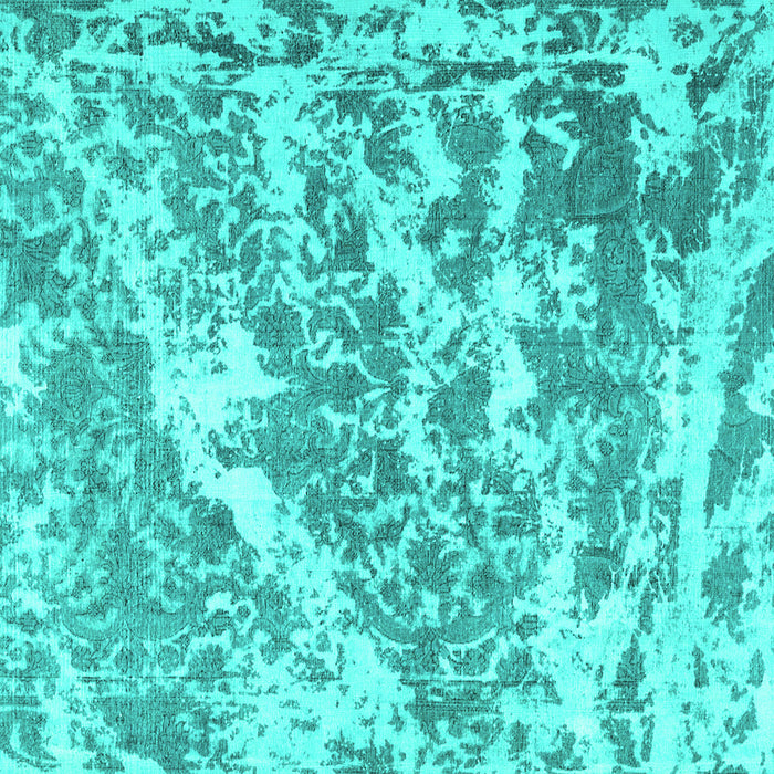 Square Persian Turquoise Traditional Rug, tr3644turq