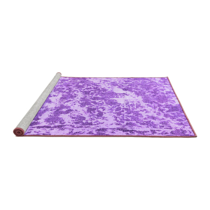 Sideview of Machine Washable Persian Purple Traditional Area Rugs, wshtr3644pur