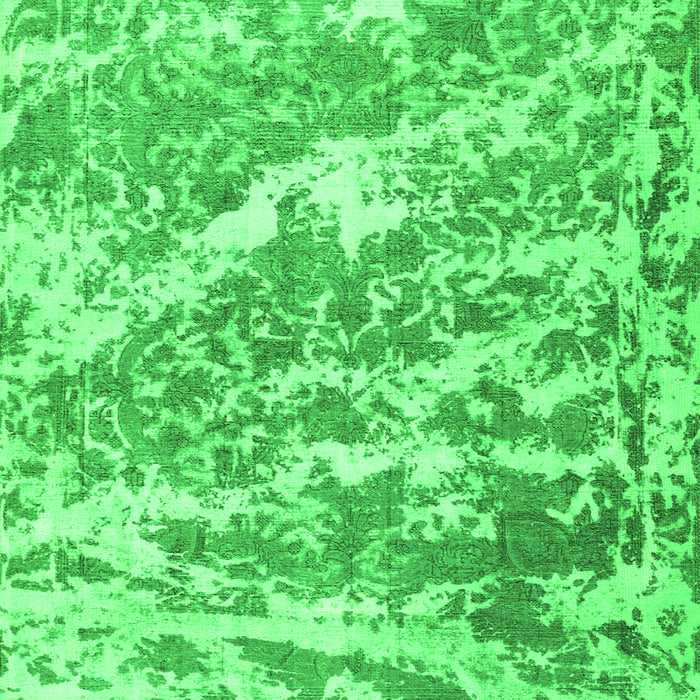 Round Machine Washable Persian Green Traditional Area Rugs, wshtr3644grn