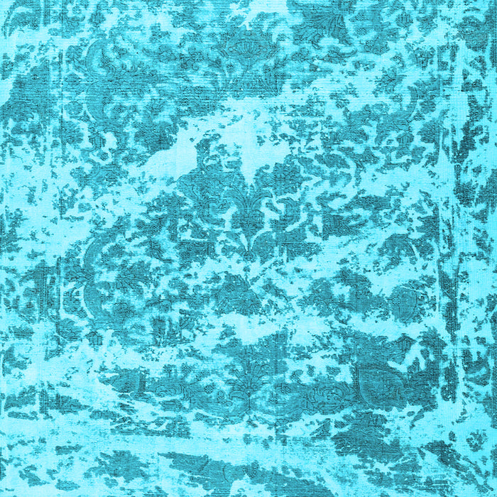 Square Machine Washable Persian Light Blue Traditional Rug, wshtr3644lblu