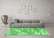 Machine Washable Persian Emerald Green Traditional Area Rugs in a Living Room,, wshtr3644emgrn