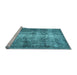 Sideview of Machine Washable Persian Light Blue Traditional Rug, wshtr3645lblu