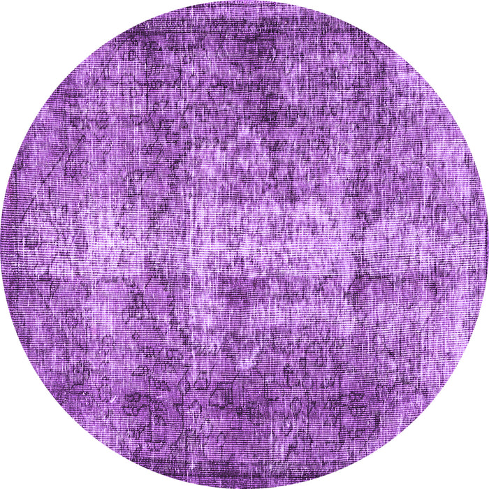 Round Machine Washable Persian Purple Traditional Area Rugs, wshtr3645pur