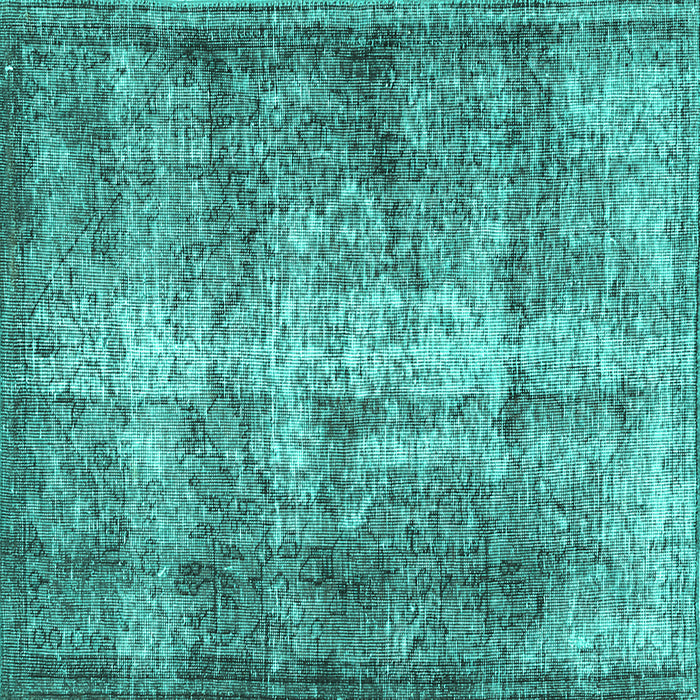 Square Machine Washable Persian Turquoise Traditional Area Rugs, wshtr3645turq