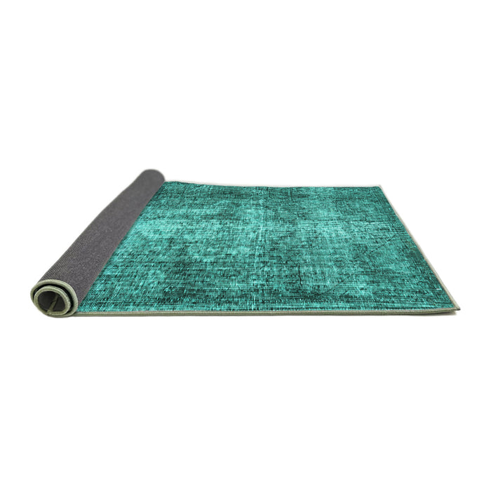 Sideview of Persian Turquoise Traditional Rug, tr3645turq