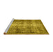 Sideview of Machine Washable Persian Yellow Traditional Rug, wshtr3645yw