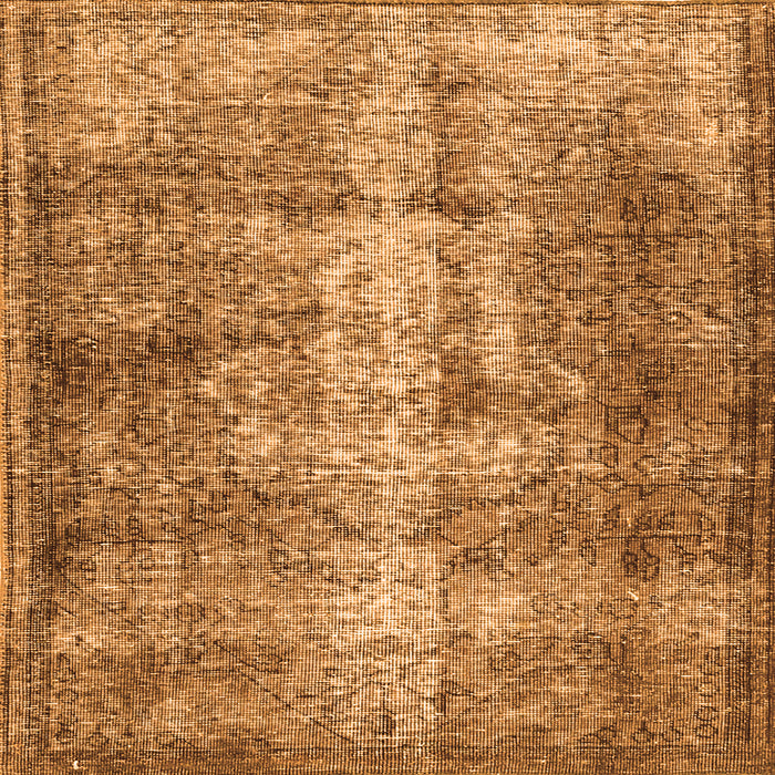 Round Machine Washable Persian Orange Traditional Area Rugs, wshtr3645org