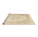 Sideview of Machine Washable Traditional Gold Rug, wshtr3646